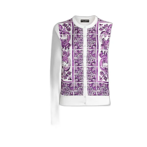Graphic Printed Knitted Cardigan