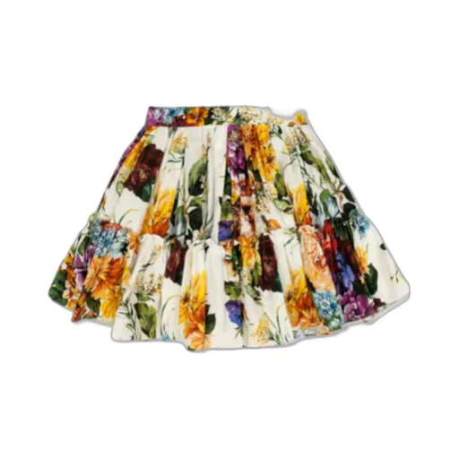 Flower-Print Poplin Skirt