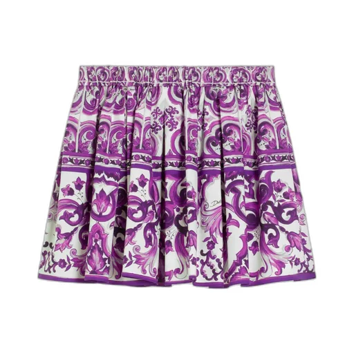 Graphic-Print Cotton Skirt