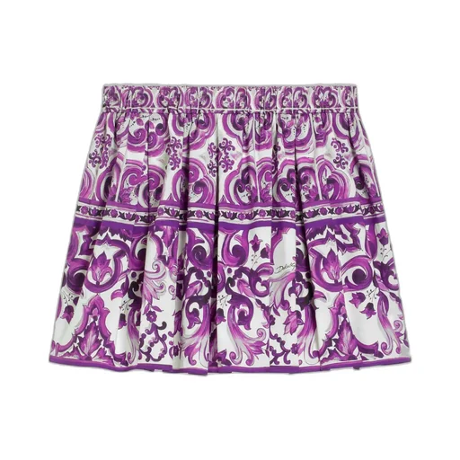 Graphic-Print Cotton Skirt