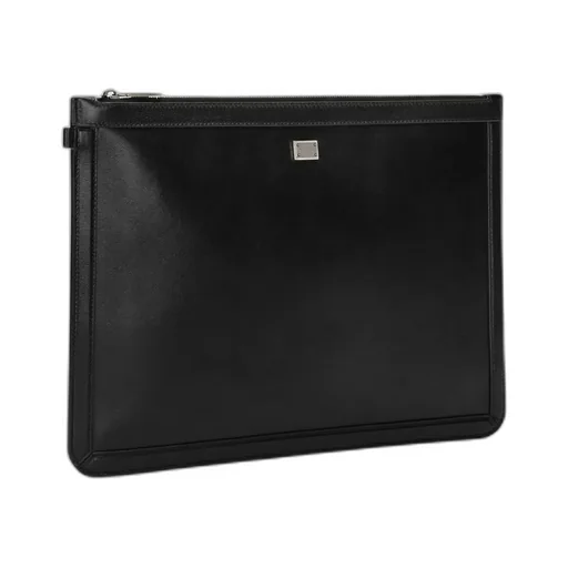 Logo Plaque Zipped Clutch Bag