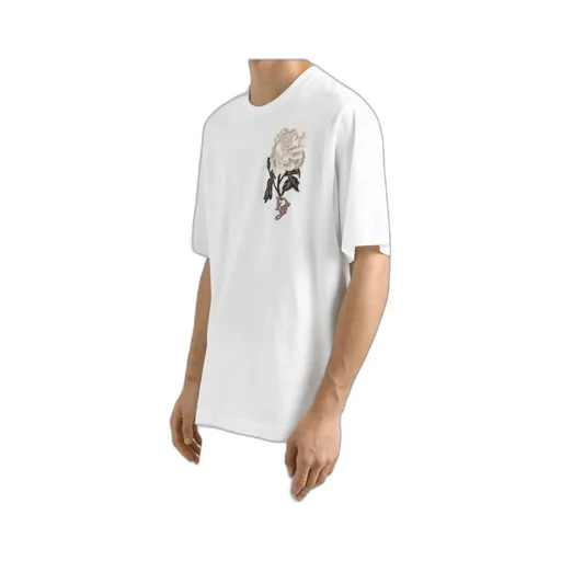 Rose-Embroidered T-Shirt
