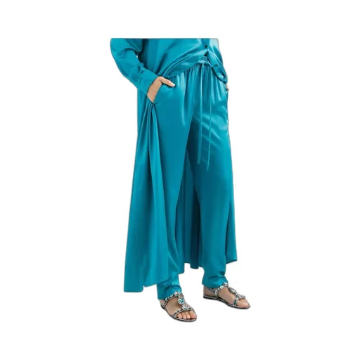 Drawstring-Waist Satin Trousers