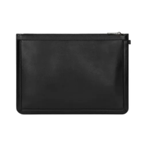 Logo Plaque Zipped Clutch Bag