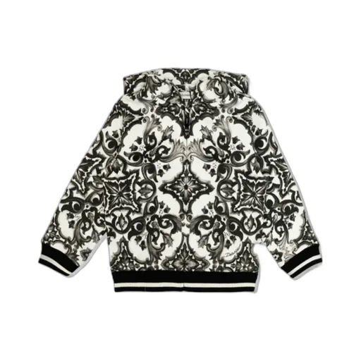 Majolica-Print Fleece Hoodie