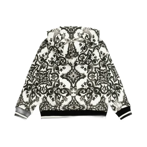 Majolica-Print Fleece Hoodie