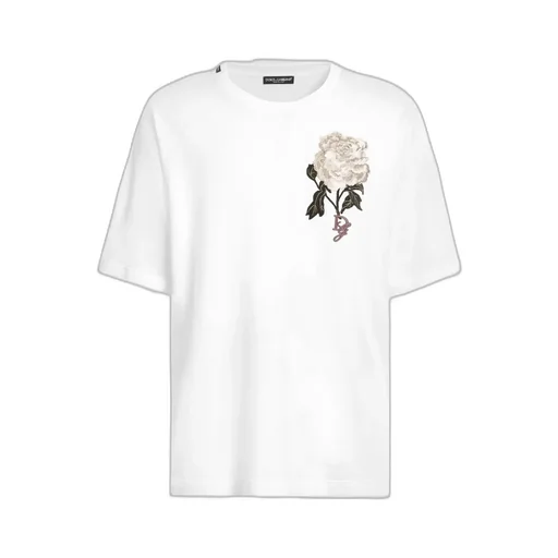 Rose-Embroidered T-Shirt