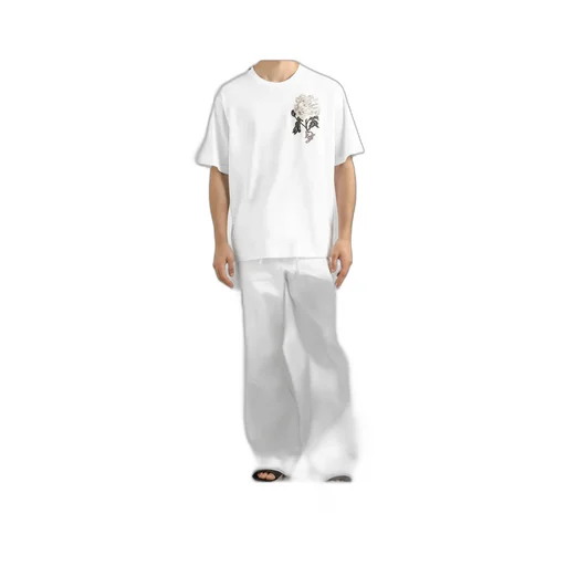 Rose-Embroidered T-Shirt