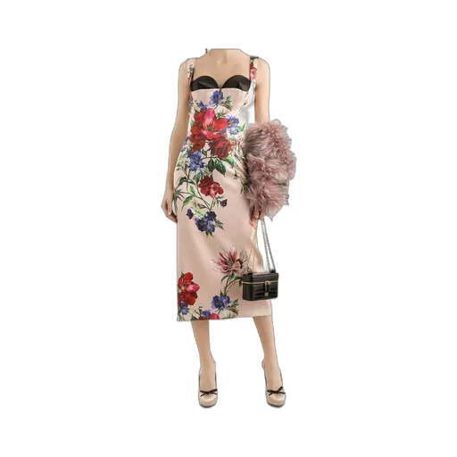 Floral Printed Sleeveless Midi Dress