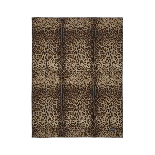 Logo-Patch Leopard-Printed Blanket