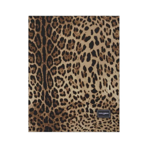 Logo-Patch Leopard-Printed Blanket