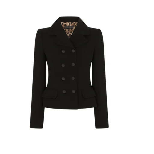 Notched-Collar Double-Breasted Blazer