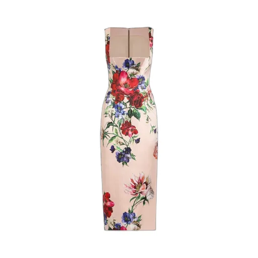 Floral Printed Sleeveless Midi Dress