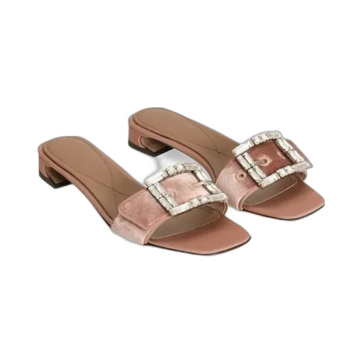 Crystal-Buckle Sandals