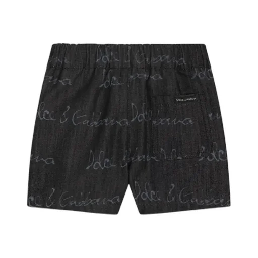 Logo Printed Denim Shorts