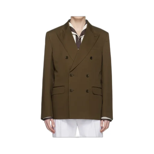 Double-Breasted Technical Gabardine Blazer