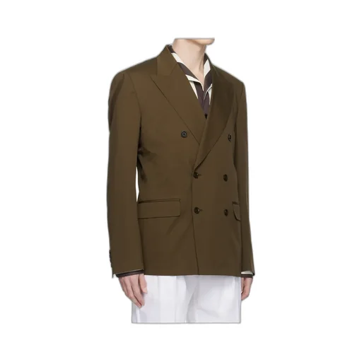 Double-Breasted Technical Gabardine Blazer