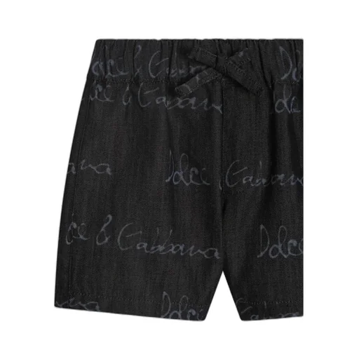 Logo Printed Denim Shorts
