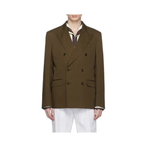 Double-Breasted Technical Gabardine Blazer