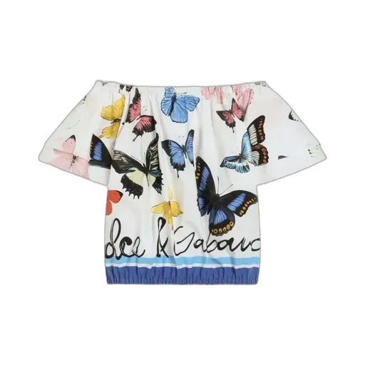 Butterfly Printed Poplin Top