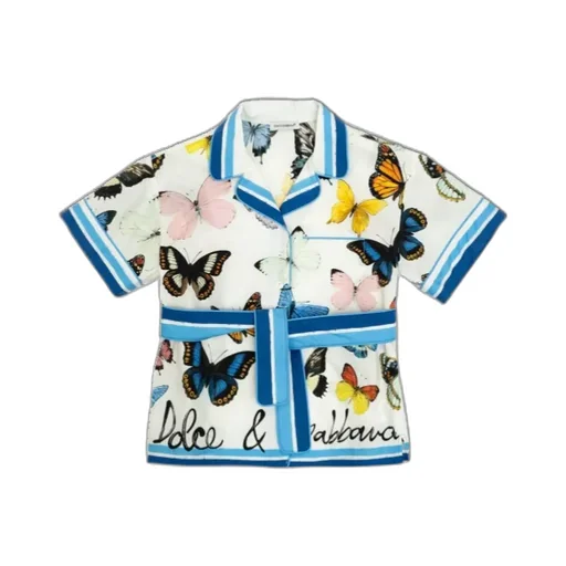 Butterfly-Print Poplin Shirt