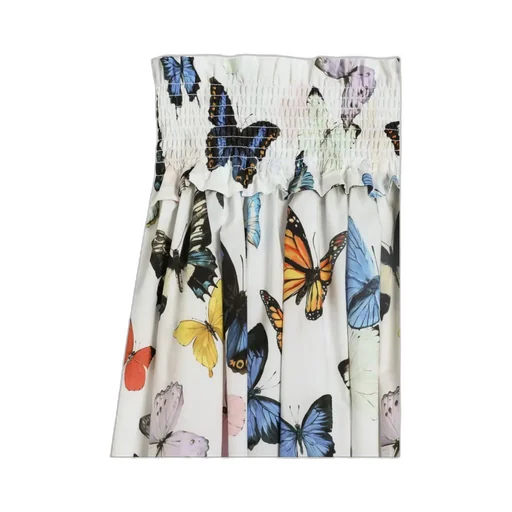 Butterfly-Print Poplin Skirt