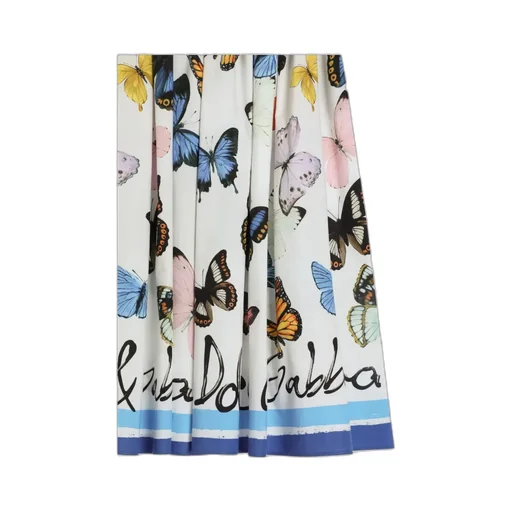 Butterfly-Print Poplin Skirt