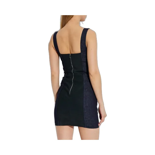 Logo Plaque Mini Denim Dress