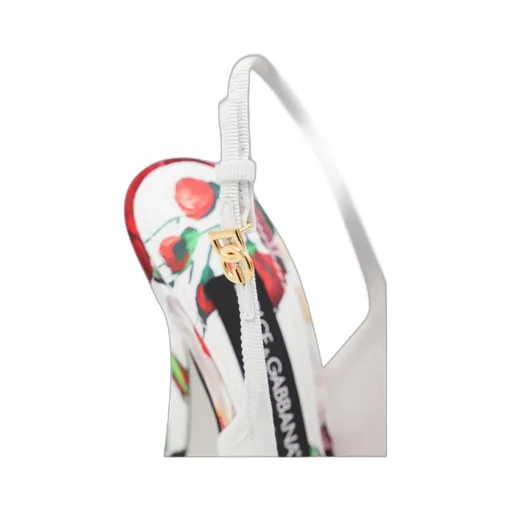 Floral Printed Satin Slingbacks