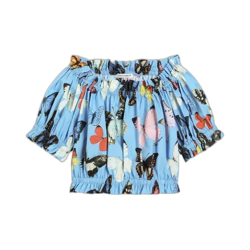 Butterfly Printed Poplin Top
