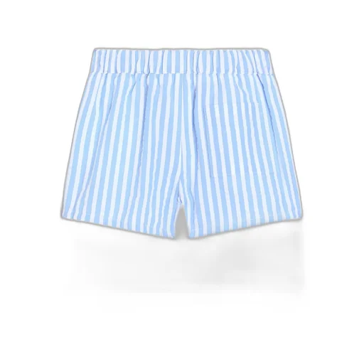Dg Logo Striped Seersucker Shorts