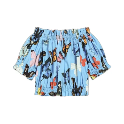 Butterfly Printed Poplin Top