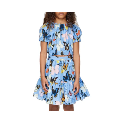 Butterfly Printed Poplin Top