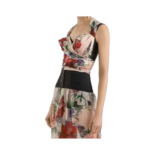 Floral Printed Chiffon Corset Top