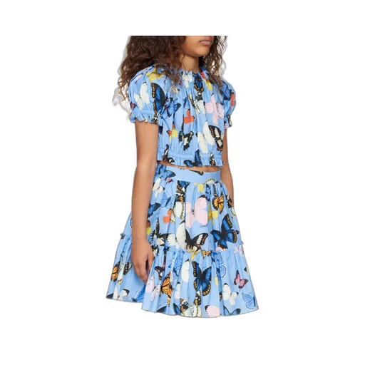 Butterfly Printed Poplin Top