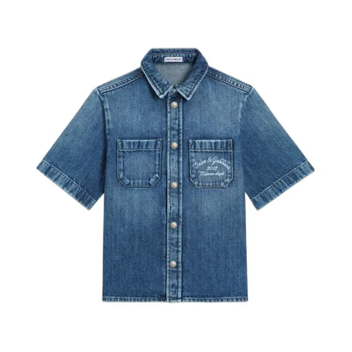 Logo Embroidered Denim Shirt