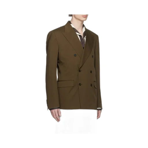 Double-Breasted Technical Gabardine Blazer