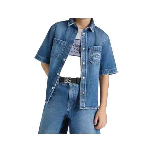 Logo Embroidered Denim Shirt