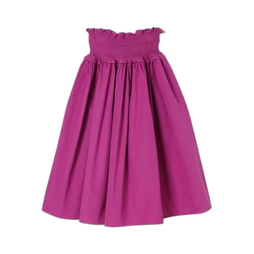 Embellished Button Poplin Skirt