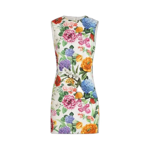 Floral Printed Brocade Midi Dress