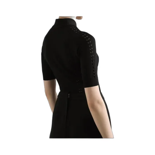 Fine-Knit Polo Top