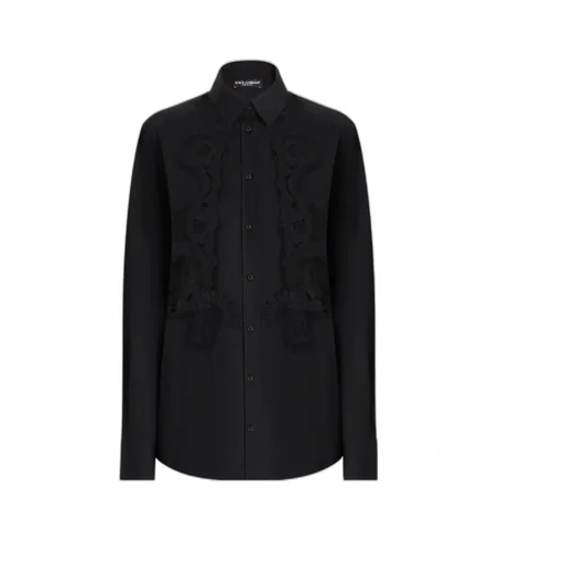 Lace Inlay Poplin Shirt