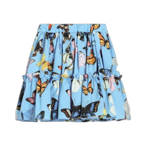 Butterfly Printed Poplin Skirt