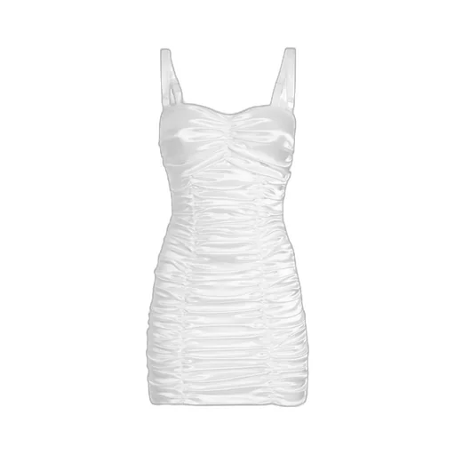 Draped Satin Mini Dress