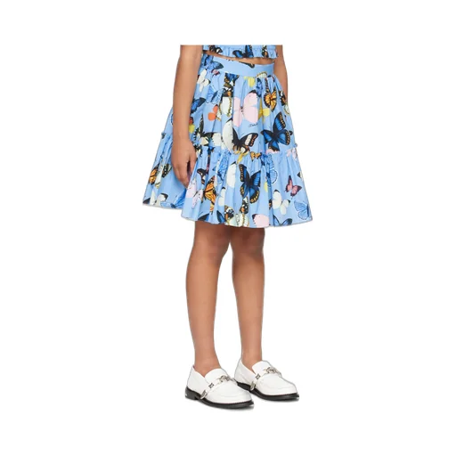 Butterfly Printed Poplin Skirt