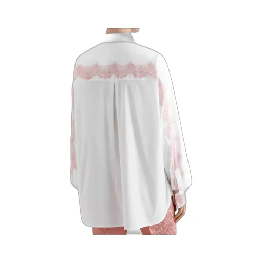 Lace Detailed Oversize Poplin Shirt