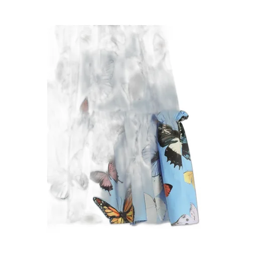 Butterfly Printed Poplin Skirt