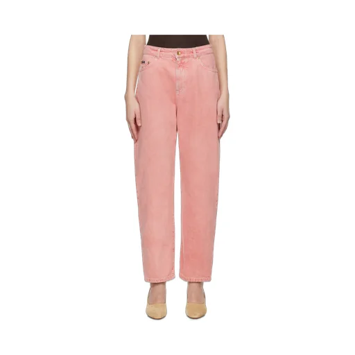 Logo Plaque Straight Leg Jeans