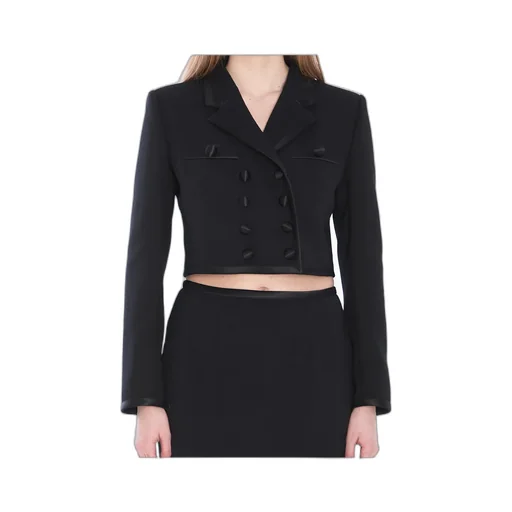 Double-Breasted Crepe Jacket