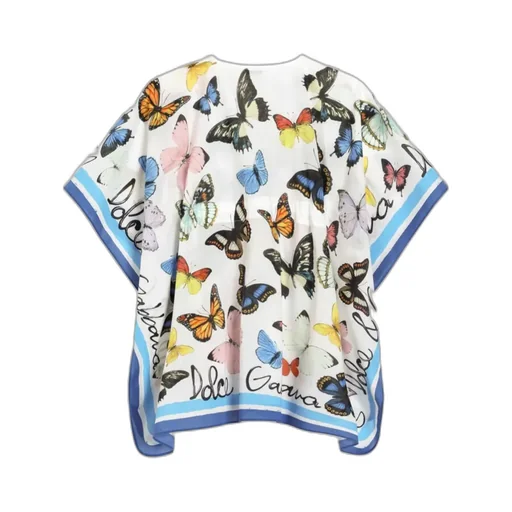 Butterfly-Print Kaftan Dress